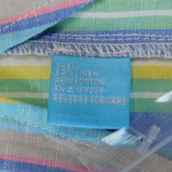J. McLaughlin Fallon Blouse | Blue/Pink Multi Crayon | Linen & Cotton | NWT | L - Picture 9 of 11